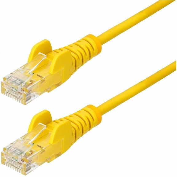 StarTech 4ft Yellow Slim CAT6 Ethernet Cable, Snagless RJ45, LSZH, 28AWG Pure Bare Copper, Slim Network Patch Cable/Cord