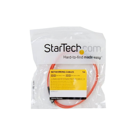 StarTech 1m Fiber Optic Cable - Multimode Duplex 50/125 - LSZH - LC/LC