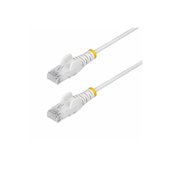 StarTech 50ft White Slim CAT6 Ethernet Cable, Snagless RJ45, LSZH, 28AWG Pure Bare Copper, Slim Network Patch Cable/Cord
