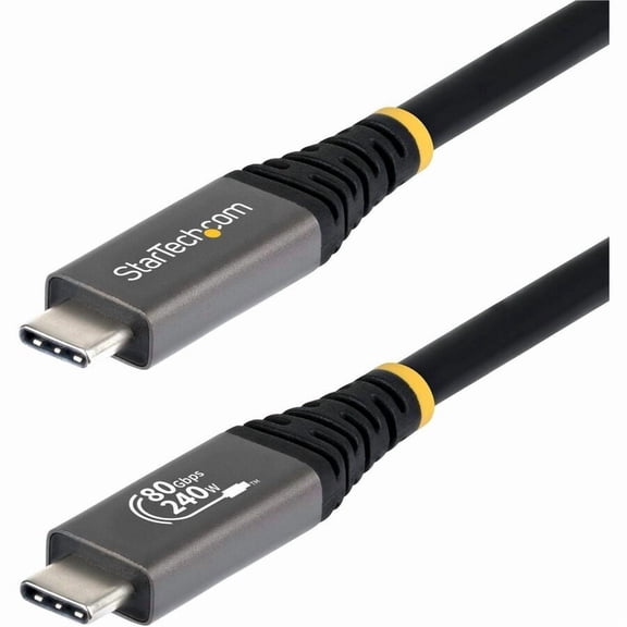 StarTech.com 5ft (1.5m) USB4 Cable, 80Gbps, USB-IF Certified USB-C Cable, 240W, 8K 120Hz/4K 240Hz DP2.1, Thunderbolt 4 Compatible, Black