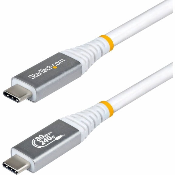 StarTech.com 5ft (1.5m) USB4 Cable, 80Gbps, USB-IF Certified USB-C Cable, 240W, 8K 120Hz/4K 240Hz DP2.1, Thunderbolt 4 Compatible, White