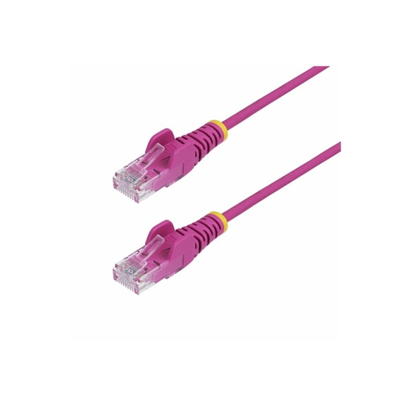 StarTech 5ft Pink Slim CAT6 Ethernet Cable, Snagless RJ45, LSZH, 28AWG Pure Bare Copper, Slim Network Patch Cable/Cord