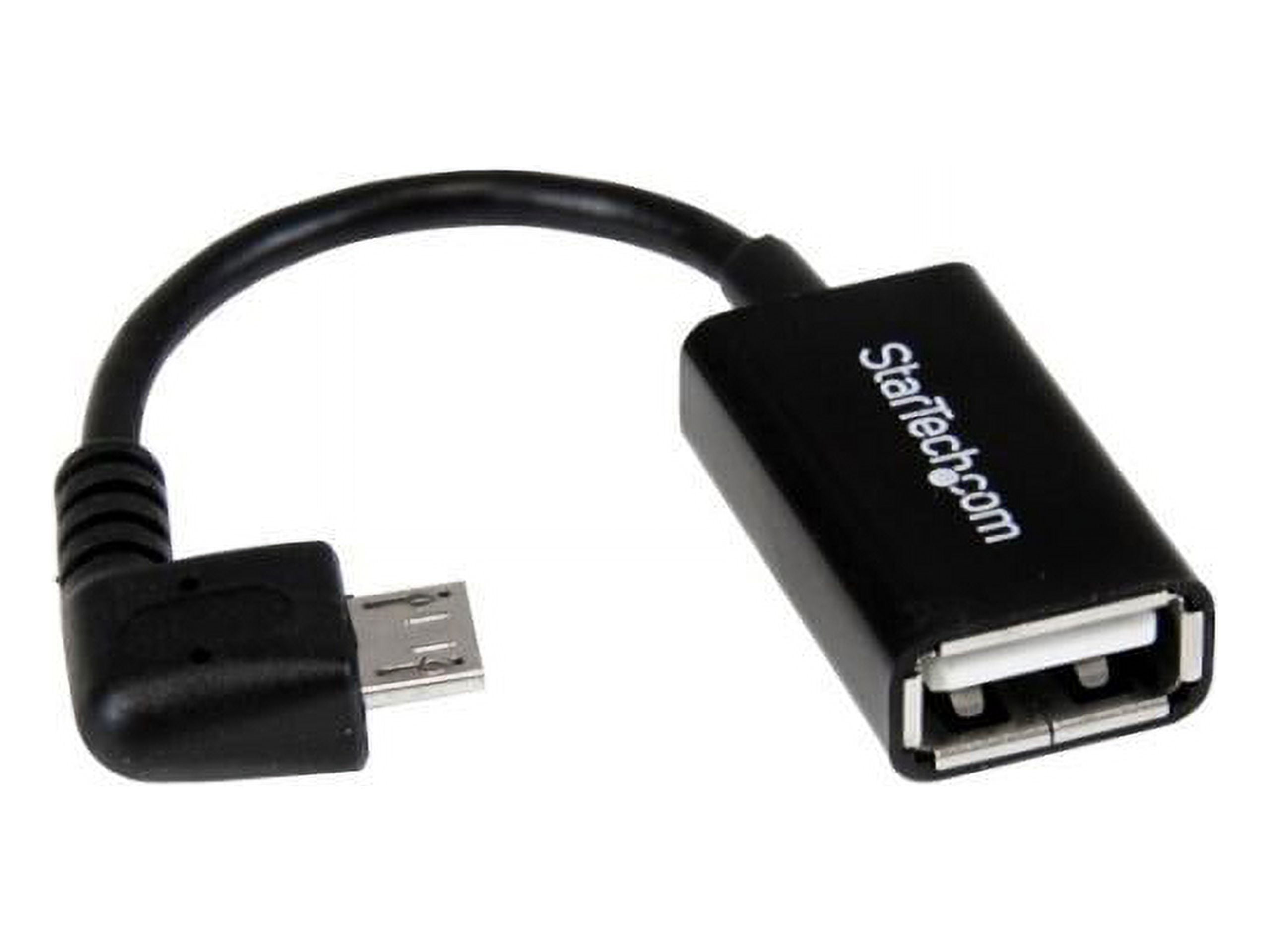 5in Right Angle Micro USB to USB OTG Host Adapter M/F