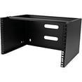 thumbnail image 1 of startech.com 6u wall mount network equipment rack - 14 inch deep - 19" patch panel bracket for shallow server equipment- 44lbs capacity (wallmount6), black, 1 of 3