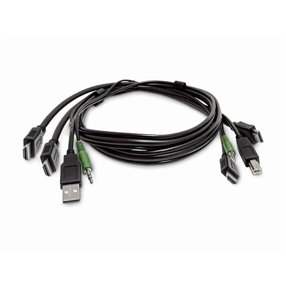StarTech 6ft [1.8m] Dual-HDMI KVM Cable, USB 2.0, 3.5mm Audio, Universally Compatible Combo Cable for KVM Switches, TAA (sk2hdmmkvm06-taa)