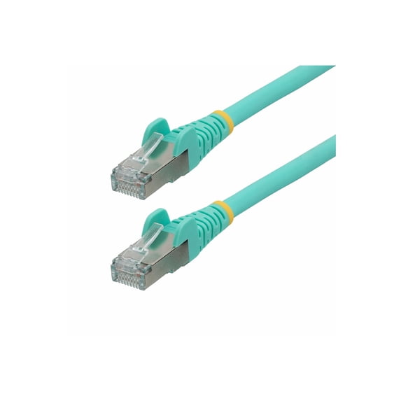 StarTech 6in CAT6a Ethernet Cable - Low Smoke Zero Halogen (LSZH) - 10 Gigabit 500MHz 100W PoE RJ45 S/FTP Aqua Network Patch Cord Snagless w/Strain Relief (NLAQ-6IN-CAT6A-PATCH)