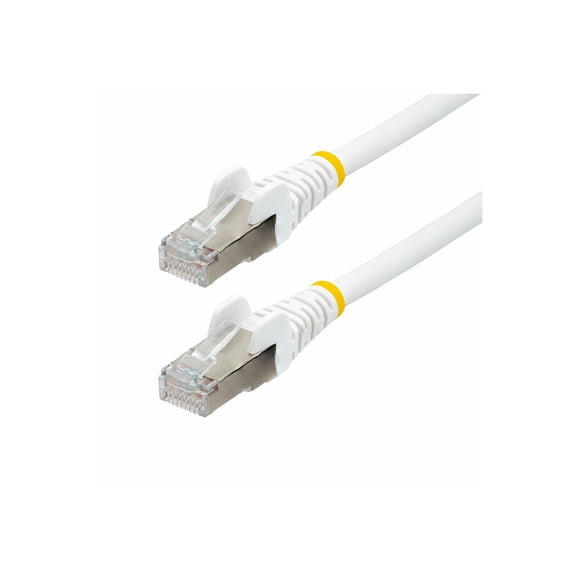 StarTech 6in CAT6a Ethernet Cable - Low Smoke Zero Halogen (LSZH) - 10 Gigabit 500MHz 100W PoE RJ45 S/FTP White Network Patch Cord Snagless w/Strain Relief (NLWH-6IN-CAT6A-PATCH)