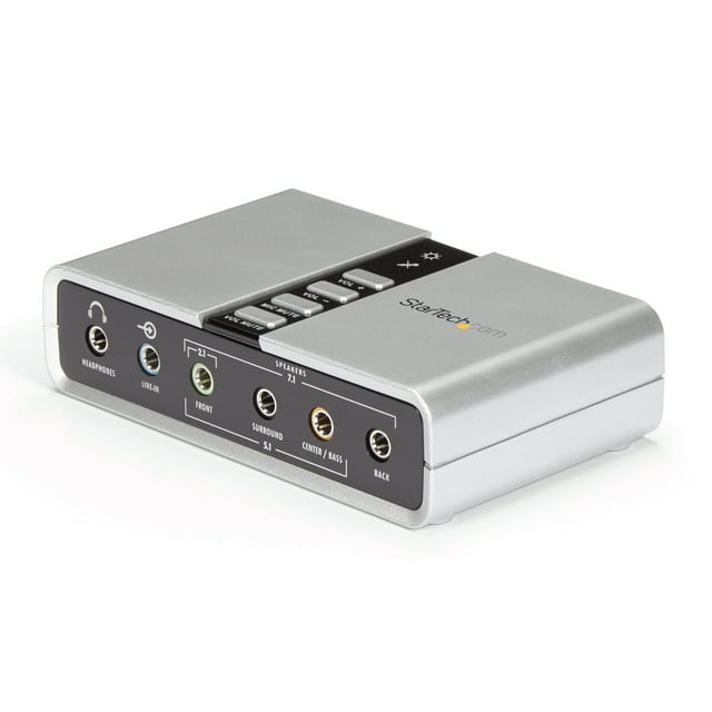StarTech.com 7.1 USB Sound Card - External Sound Card for Laptop with SPDIF Digital Audio - Sound Card for PC - Silver