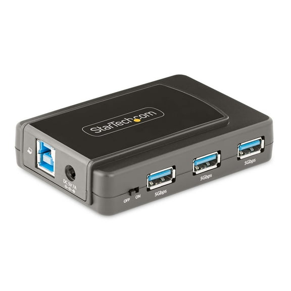 StarTech.com 7-Port USB Hub, Black, Black
