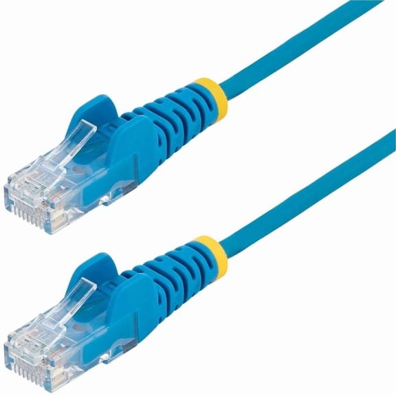 StarTech 9in Blue Slim CAT6 Ethernet Cable, Snagless RJ45, LSZH, 28AWG Pure Bare Copper, Slim Network Patch Cable/Cord