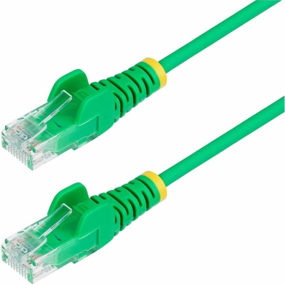 StarTech 9in Green Slim CAT6 Ethernet Cable, Snagless RJ45, LSZH, 28AWG Pure Bare Copper, Slim Network Patch Cable/Cord