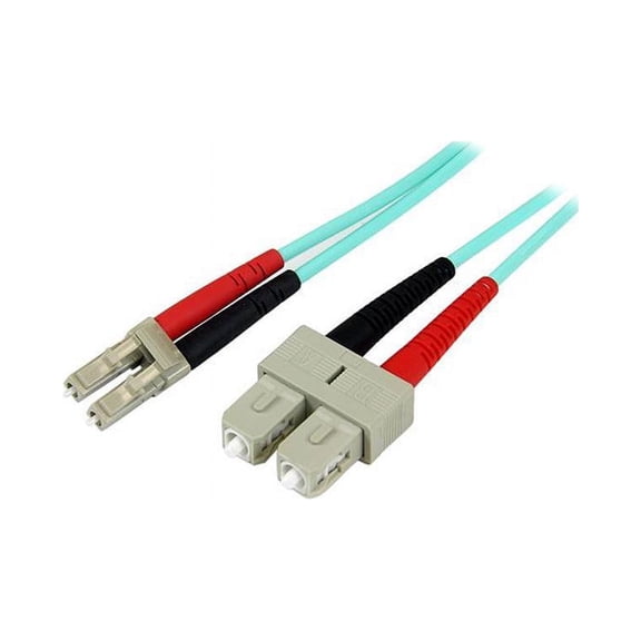 StarTech 5m 10Gb Aqua Multimode Duplex 50/125 LSZH Fiber Optic Cable - LC/SC