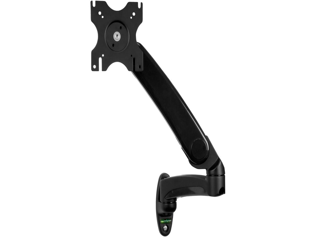 Black Full-Motion Wall Mount Monitor Arm with Gas Spring