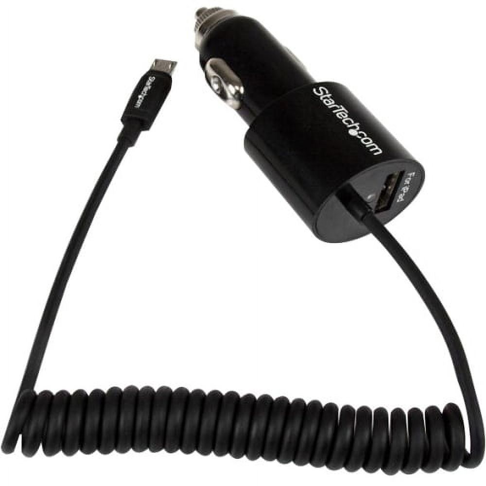 StarTech.com Black Dual Port Car Charger with Micro USB Cable and USB 2.0 Port, High Power (21 Watt / 4.2 Amp) - image 1 of 2