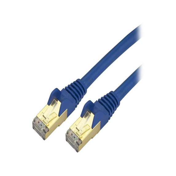StarTech 10' Shielded Snagless Cat 6a STP Patch Cable with RJ-45 Male Connectors, 25 AWG, Blue