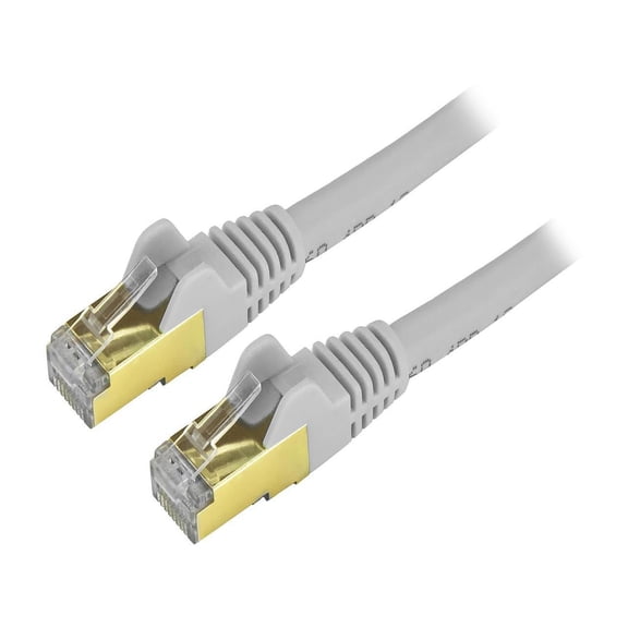 StarTech 3 ft CAT6a Ethernet Cable - 10 Gigabit Shielded Snagless RJ45 100W PoE Patch Cord - 10GbE STP Category 6a Network Cable - Gray - - UL, TIA (C6ASPAT3GR)