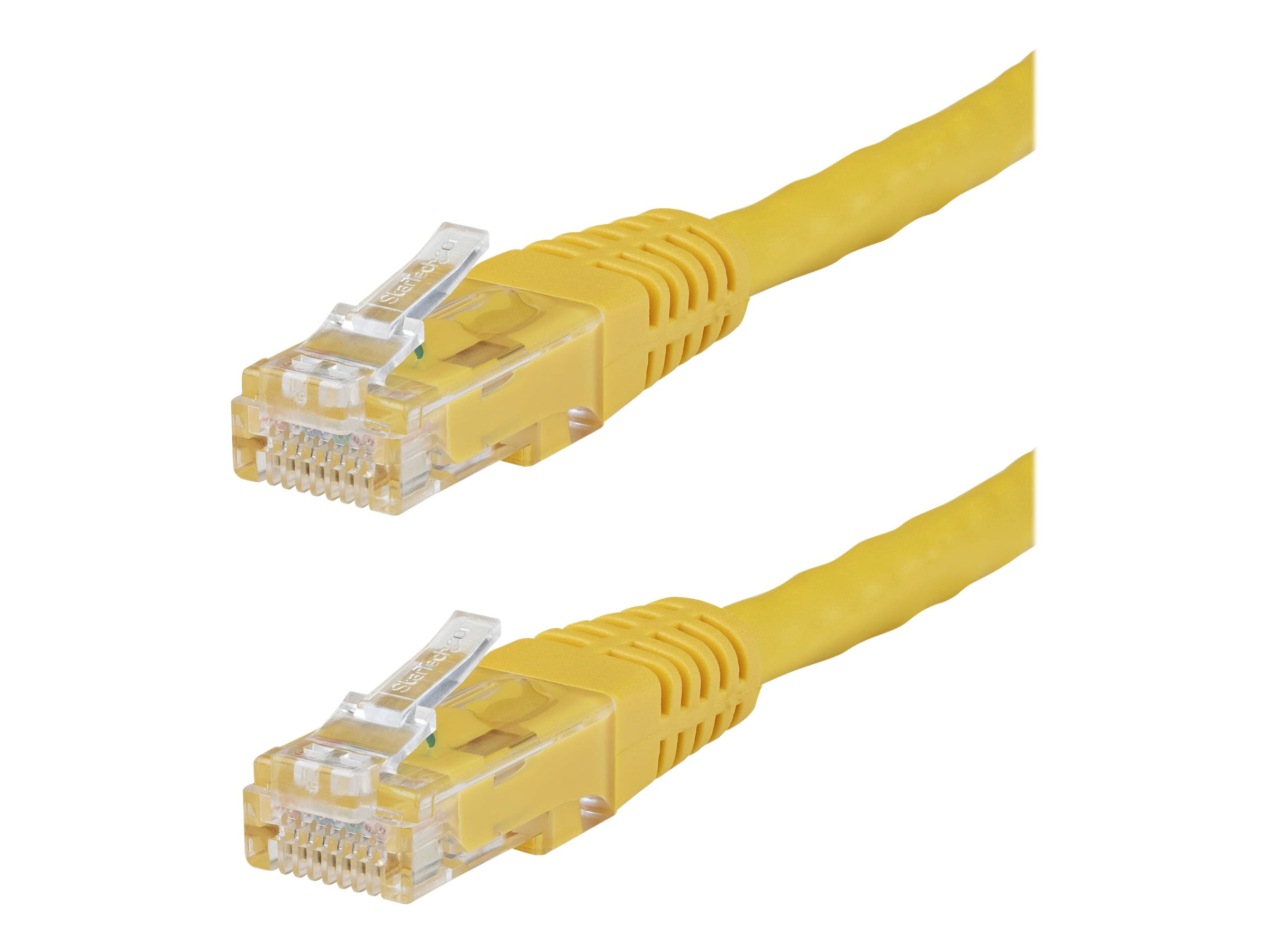 StarTech.com 10ft CAT6 Ethernet Cable, 10 Gigabit Molded RJ45 650MHz 100W PoE Patch Cord, CAT 6 10GbE UTP Network Cable with Strain Relief, Yellow, Fluke Tested/Wiring is UL Certified/TIA - Category 6 - 24AWG (C6PATCH10YL) - Patch cable - RJ-45 (M) to RJ-45 (M) - 10 ft - CAT 6 - molded - yellow
