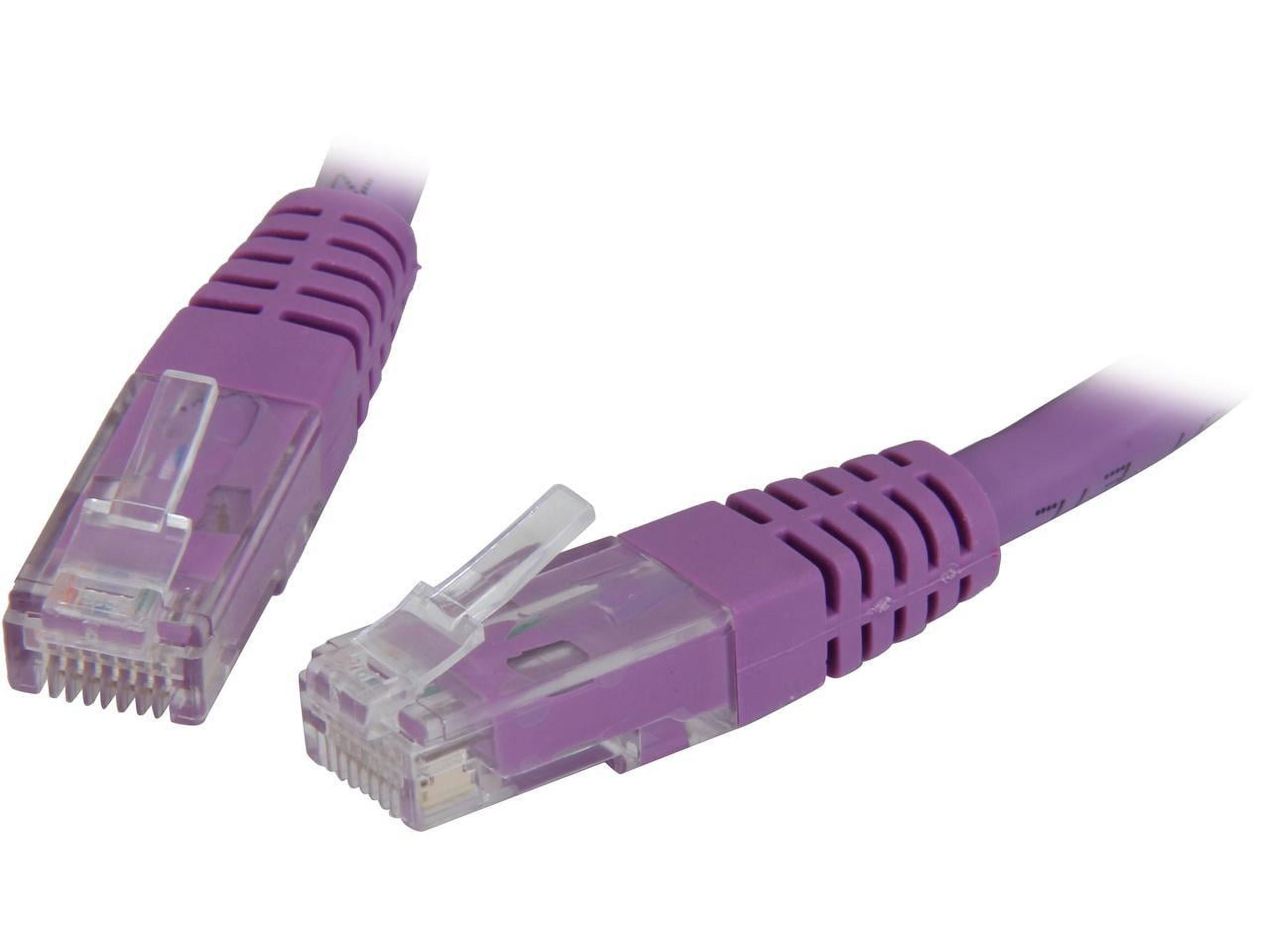 StarTech 15ft CAT6 Ethernet Cable - Purple CAT 6 Gigabit Ethernet Wire -250Mhz 100W PoE RJ45 UTP Molded Network Patch Cord with Strain Relief (C6PATCH15PL)