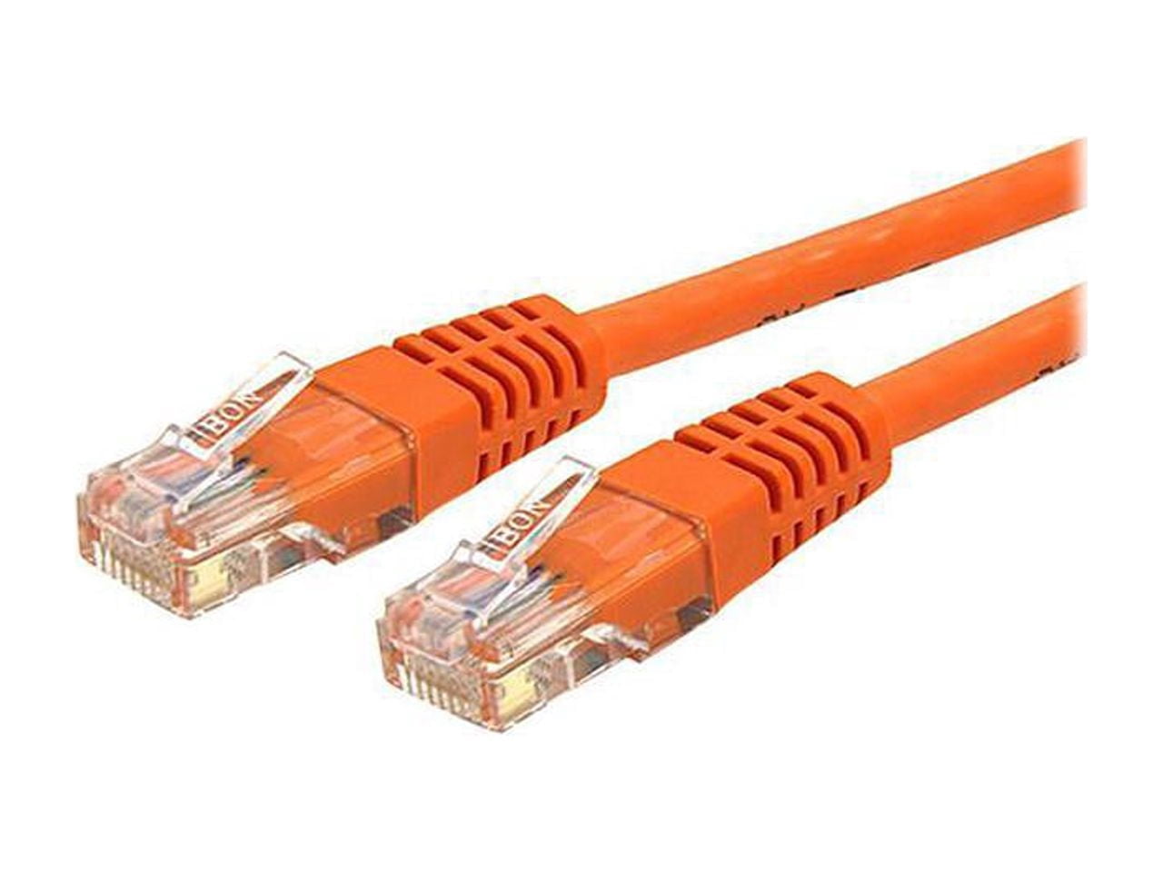StarTech 25ft CAT6 Ethernet Cable - Orange CAT 6 Gigabit Ethernet Wire -250Mhz 100W PoE RJ45 UTP Molded Network Patch Cord with Strain Relief (C6PATCH25OR)