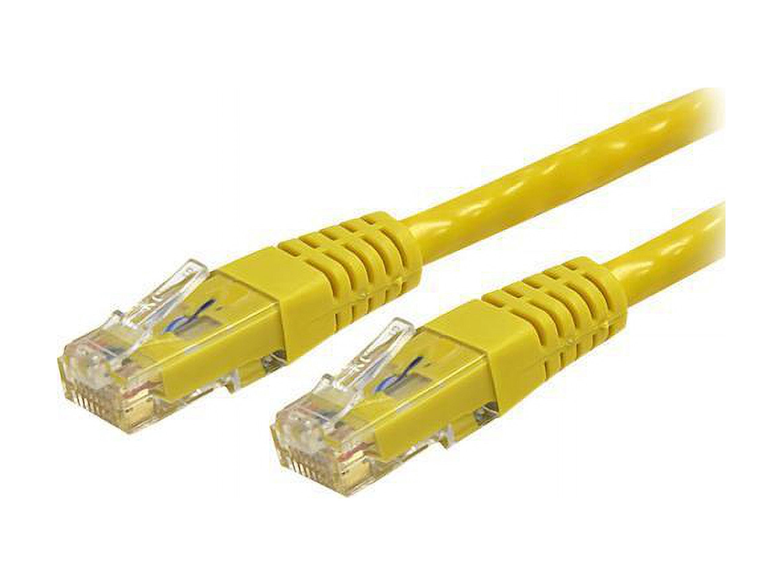 StarTech 25ft CAT6 Ethernet Cable - Yellow CAT 6 Gigabit Ethernet Wire -250Mhz 100W PoE RJ45 UTP Molded Network Patch Cord with Strain Relief (C6PATCH25YL)
