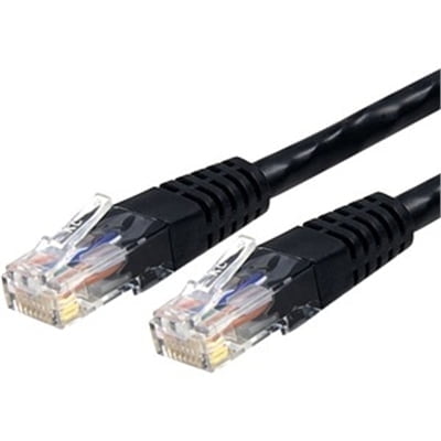 StarTech 2ft CAT6 Ethernet Cable - Black CAT 6 Gigabit Ethernet Wire -250Mhz 100W PoE RJ45 UTP Molded Network Patch Cord with Strain Relief (C6PATCH2BK)