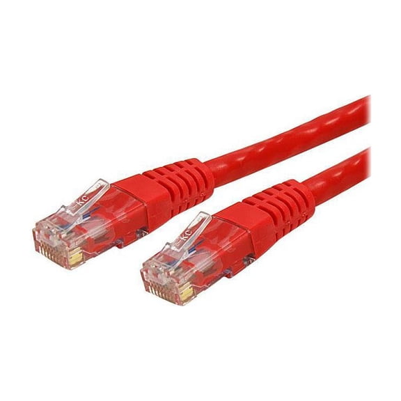 StarTech 50ft CAT6 Ethernet Cable - Red CAT 6 Gigabit Ethernet Wire -250Mhz 100W PoE RJ45 UTP Molded Network Patch Cord with Strain Relief (C6PATCH50RD)