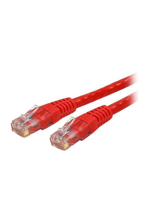 StarTech 5ft CAT6 Ethernet Cable - Red CAT 6 Gigabit Ethernet Wire -250Mhz 100W PoE RJ45 UTP Molded Network Patch Cord with Strain Relief (C6PATCH5RD)