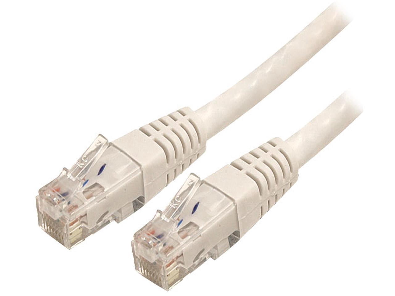 StarTech 5ft CAT6 Ethernet Cable - White CAT 6 Gigabit Ethernet Wire -250Mhz 100W PoE RJ45 UTP Molded Network Patch Cord with Strain Relief (C6PATCH5WH)