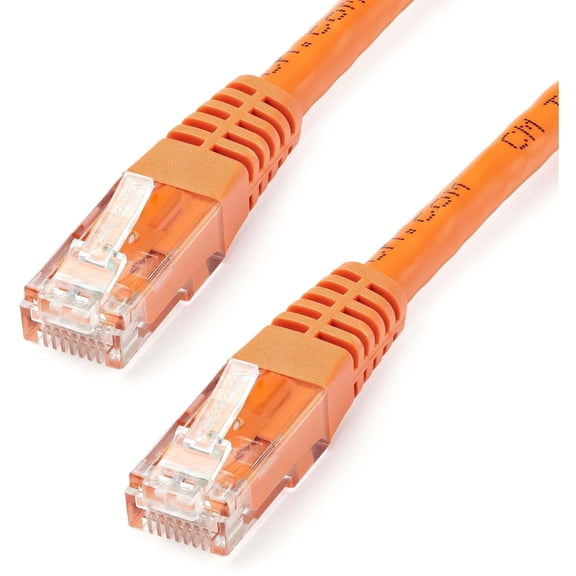 StarTech 6ft CAT6 Ethernet Cable - Orange CAT 6 Gigabit Ethernet Wire -250Mhz 100W PoE RJ45 UTP Molded Network Patch Cord with Strain Relief (C6PATCH6OR)