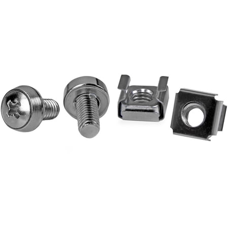 StarTech.com CABSCREWM6 50 Pkg M6 Mounting Screws and Cage Nuts for Server Rack Cabinet