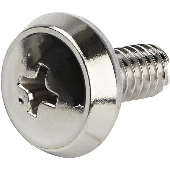StarTech.com CABSCRWS1224 12-24 Server Rack Screws, 50 Pack, Nickel-Plated