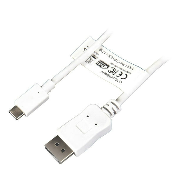 StarTech.com CDP2DPMM6W 6ft USB C to DisplayPort Cable - White - 4K 60Hz DisplayPort Cable - USB Type C to DisplayPort Adapter (CDP2DPMM6W)