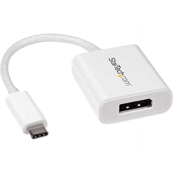 StarTech.com CDP2DPW USB-C to DisplayPort Adapter - 4K 60Hz - White - USB 3.1 Type-C to DisplayPort Adapter - USB C Video Adapter (CDP2DPW)