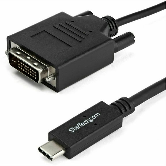 StarTech.com CDP2DVIMM1MB 3.3 ft / 1 m USB-C to DVI Cable - USB Type-C Video Adapter Cable - 1920 x 1200 - Black (CDP2DVIMM1MB)