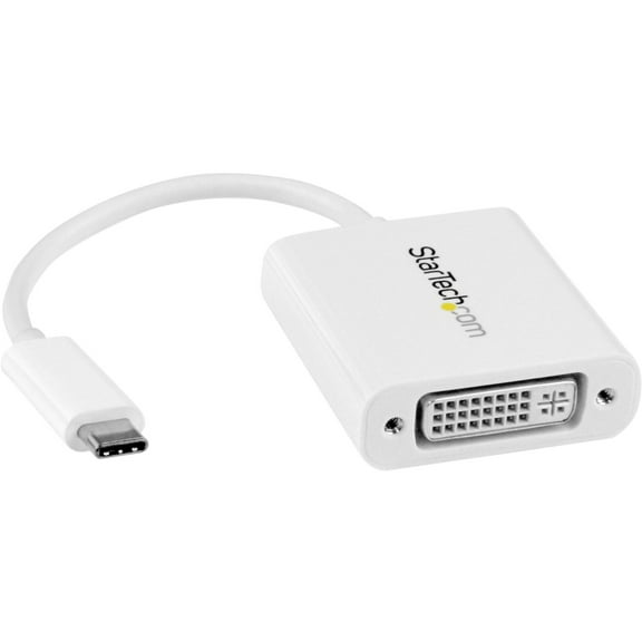 StarTech.com CDP2DVIW USB C to DVI Adapter - White - 1920x1200 - USB Type C Video Converter for Your DVI D Display / Monitor / Projector (CDP2DVIW)