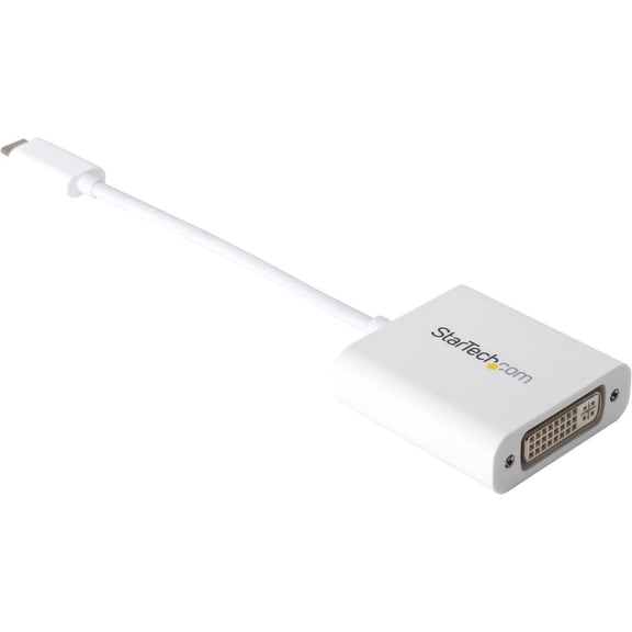 StarTech.com CDP2DVIW USB C to DVI Adapter - White - 1920x1200 - USB Type C Video Converter for Your DVI D Display / Monitor / Projector (CDP2DVIW)