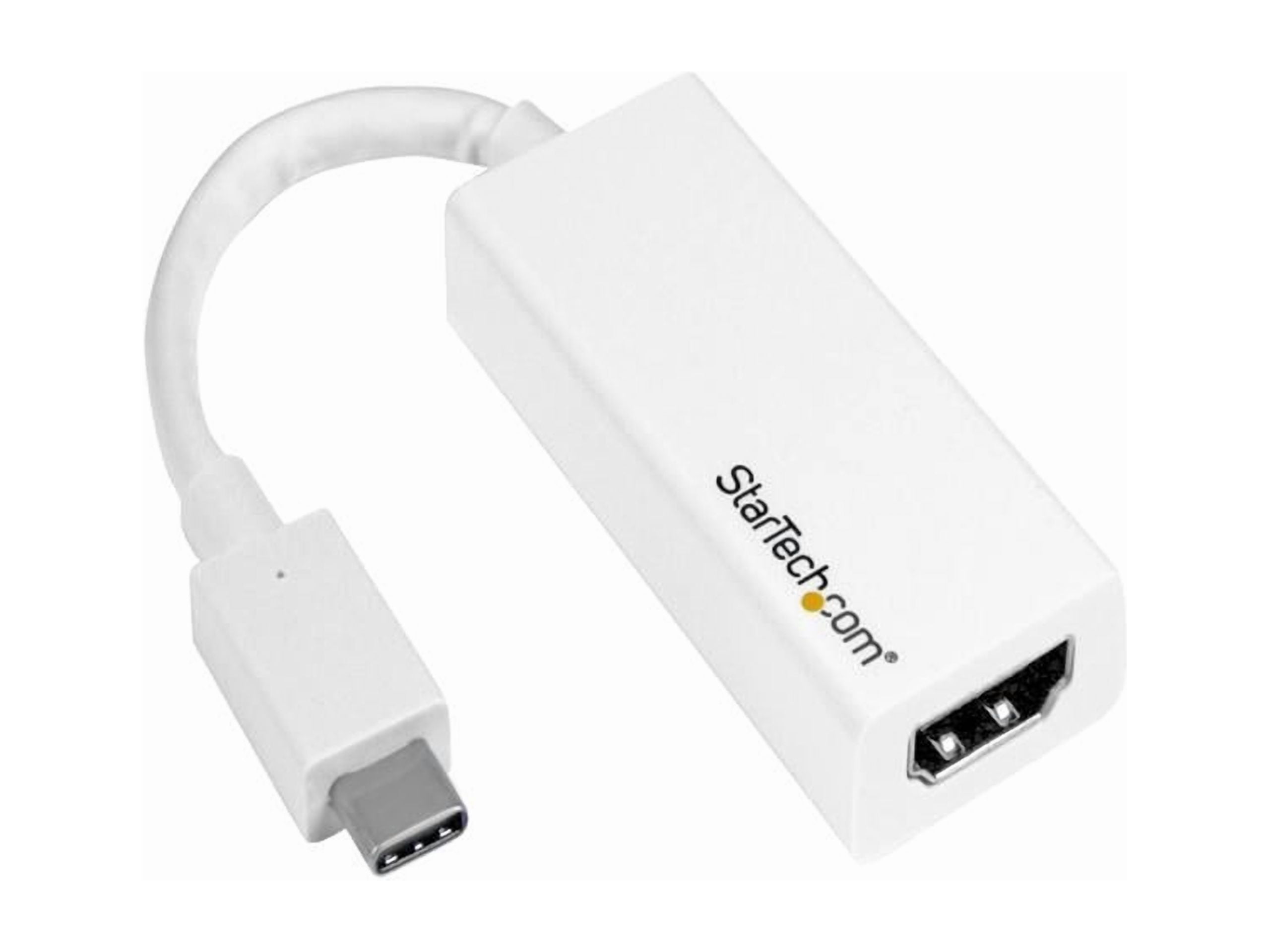 StarTech.com CDP2HD4K60W USB C to HDMI Adapter - White - 4K 60Hz - Thunderbolt 3 Compatible - USB Type C to HDMI Dongle Converter (CDP2HD4K60W)