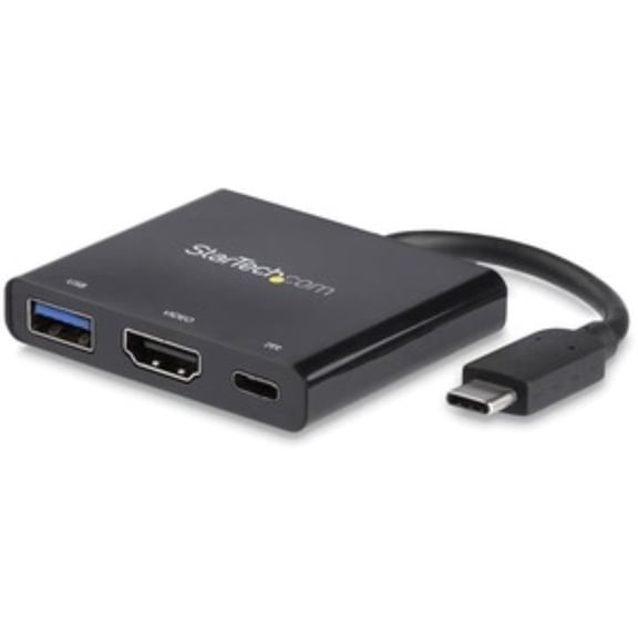 Startech USB C Multiport Adapter with HDMI 4K & 1x USB 3.0 - PD - Mac & Windows - USB Type C All in One Video Adapter - Expand the connectivity of your laptop or MacBook with this USB-C multip