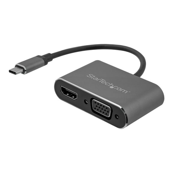 StarTech.com CDP2HDVGA USB-C to VGA and HDMI Adapter 2-in-1 4K 30Hz - Space Grey