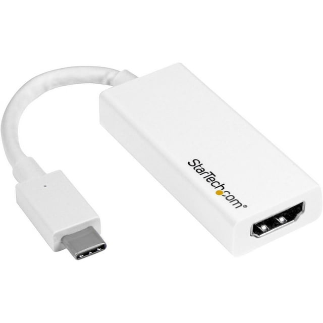 StarTech.com CDP2HDW USB-C to HDMI Adapter - 4K 30Hz - USB 3.1 Type-C to HDMI Adapter - USB C to HDMI Dongle - Monitor Adapter - White (CDP2HDW)
