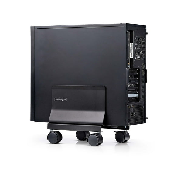 StarTech.com Computer Tower Cart, Rolling CPU Caddy on Wheels, Max Load 46.3lb/21kg, Adjustable PC Case Mount, Floor Stand Dolly, Steel