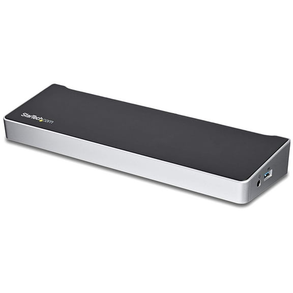 StarTech.com DK30CH2DEP Triple-Monitor 4K USB-C Dock with 5x USB 3.0 Ports 100W PD - Black & Silver