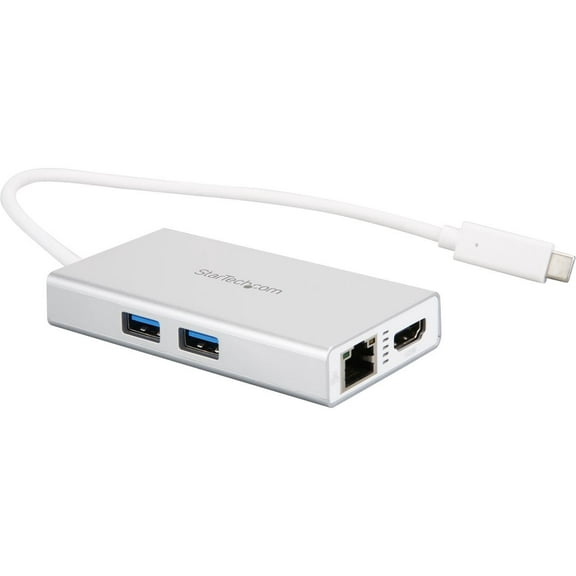 StarTech USB-C Multiport Adapter for Laptops - Power Delivery - Silver/White