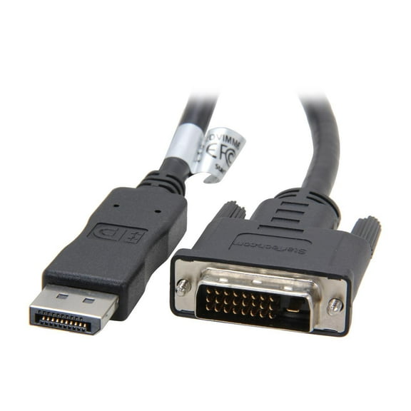 StarTech.com DP2DVIMM6 6 ft. Black Connector A: 1 - DisplayPort (20 pin) Male

Connector B: 1 - DVI-D (25 pin) Male Video Converter Cable Male to Male