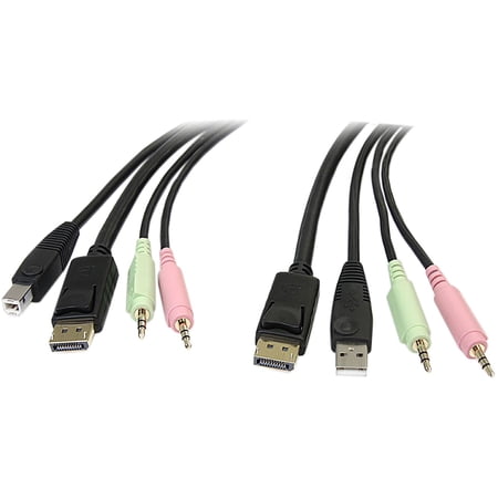 StarTech.com DP4N1USB6 6ft 4-in-1 USB DisplayPort® KVM Switch Cable w/ Audio & Microphone