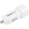 thumbnail image 1 of StarTech.com Dual-port USB Car Charger, White, High Power 17W/3.4A (1A & 2.4A), 2 port USB Car Charger for Apple & Android Devices, 1 of 2
