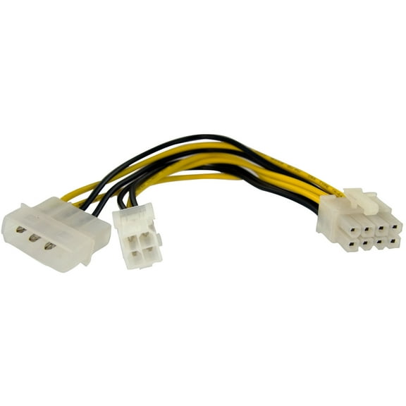 StarTech.com EPS48ADAP 6.1 in. 6in 4 Pin to 8 Pin EPS Power Adapter Cable with LP4