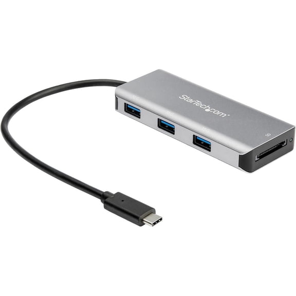 StarTech.com 3 Port USB C Hub with SD Card Reader - 3x USB-A & SD Slot - USB 3.1/3.2 Gen 2 10Gbps Type C Laptop Adapter Hub - Bus Powered - Bus powered USB 3.1/3.2 Gen 2 Type-C SuperSpeed 10Gbps hub