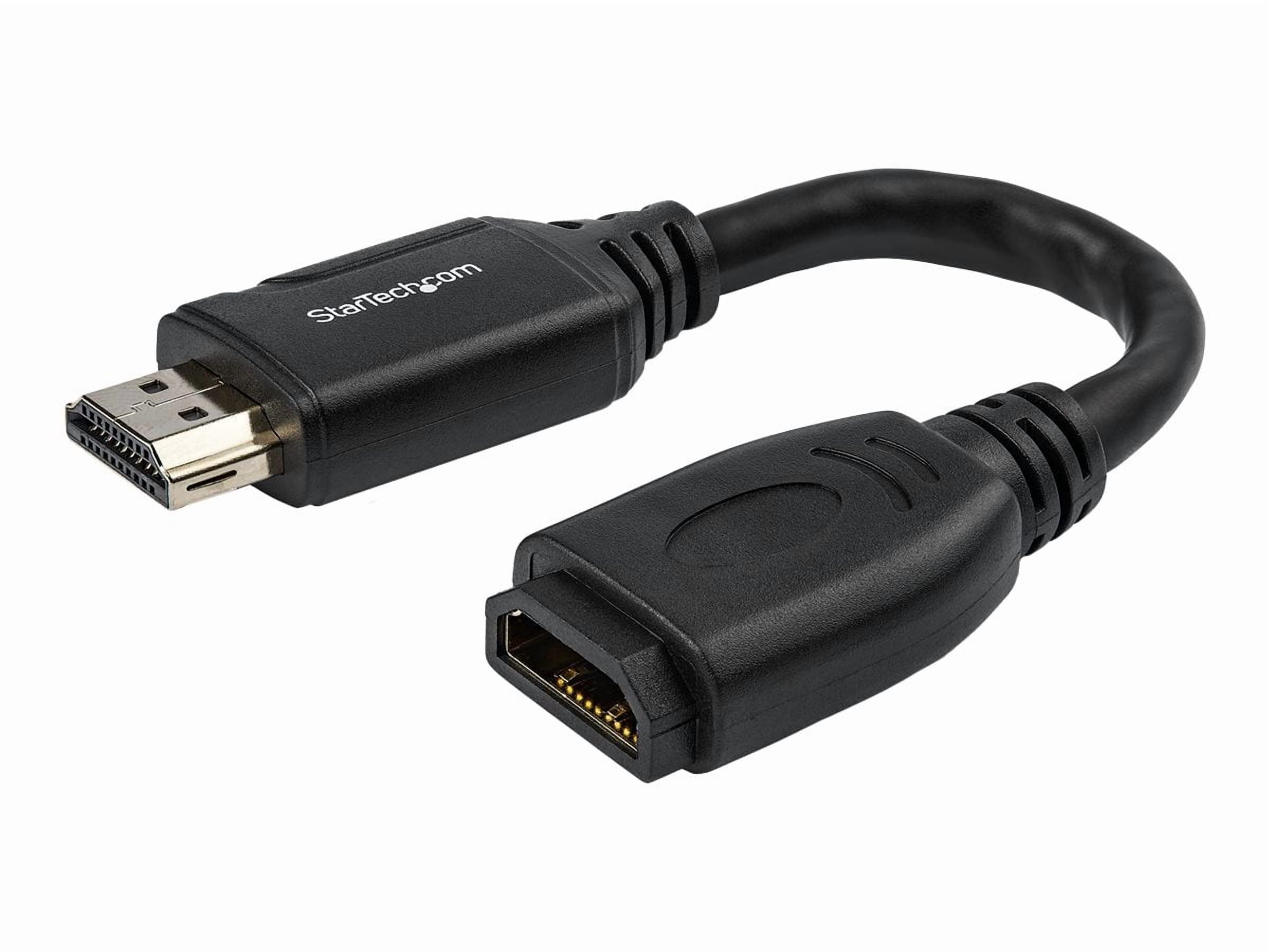 Startech.com 6in High Speed Hdmi Port Saver Cable With 4k 60hz - Short Hdmi 2.0 Male To Female Adapter Cable - Port Extnder (hd2mf6inl) - Hdmi Extension Cable - Hdmi Male Straight To Hdmi Female