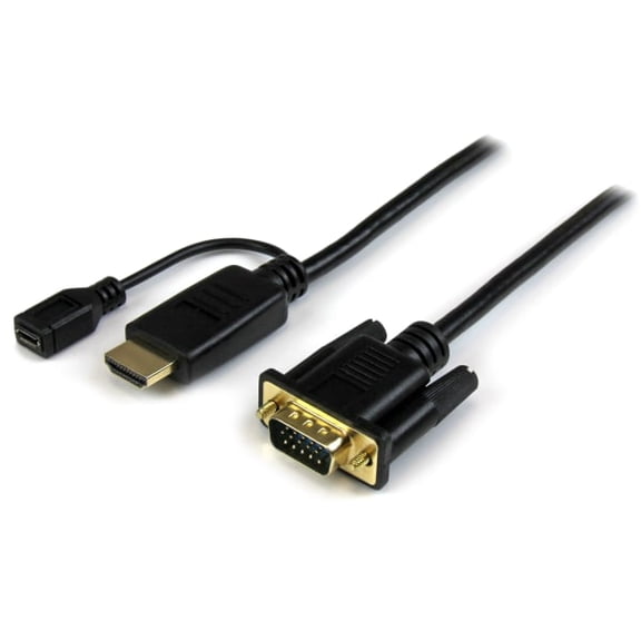 Startech 10 ft HDMI to VGA active converter cable - HDMI to VGA Adapter - 1920x1200 or 1080p - HDMI/VGA for Video Device, Monitor, Projector - 10 ft - 1 x HDMI Male Digital Audio/Video, 1 x Type B Fem